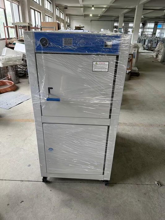 Delivered order to Trinidad and Tobago Client for horizontal type table top autoclave TS-DDV 100 Liter